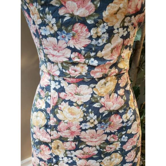 Abercrombie & Fitch Corset Mini Dress Women M Multi Floral Off Shoulder Back Zip - Picture 9 of 12